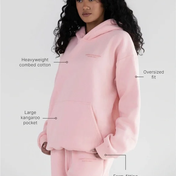 Comfrt oversized pastel bubblegum hoodie sweatshirt - Picture 3 of 9